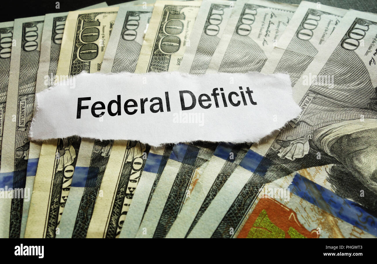 Federal Deficit news headline Stock Photo