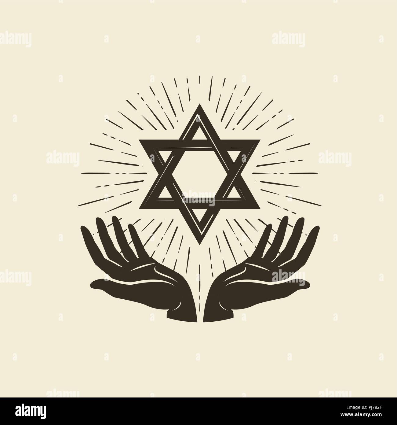 Star of David, symbol. Israel or Judaism emblem. Vector illustration Stock Vector