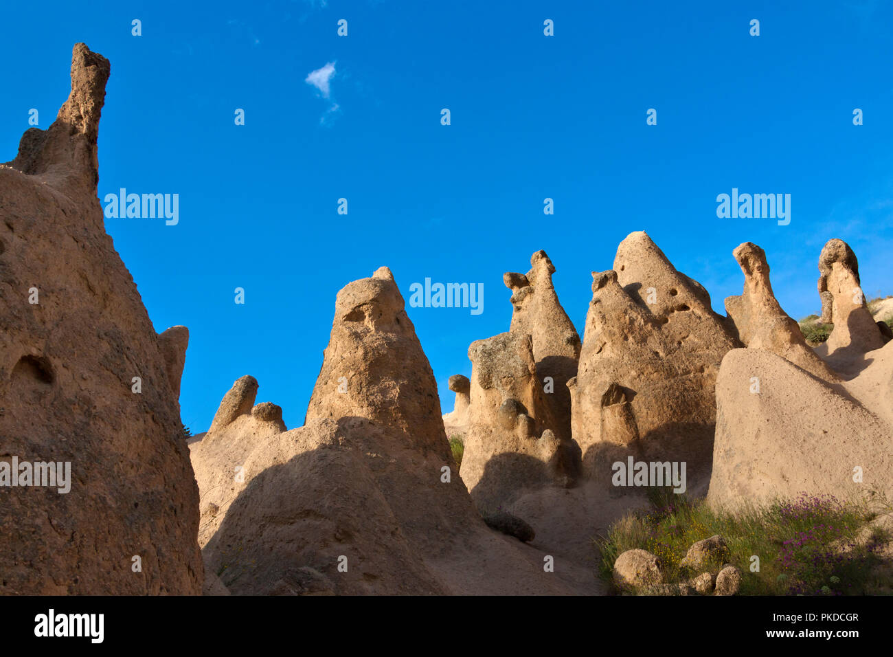 Rock pillars in Cappadocia, UNESCO World Heritage Site, Turkey Stock Photo