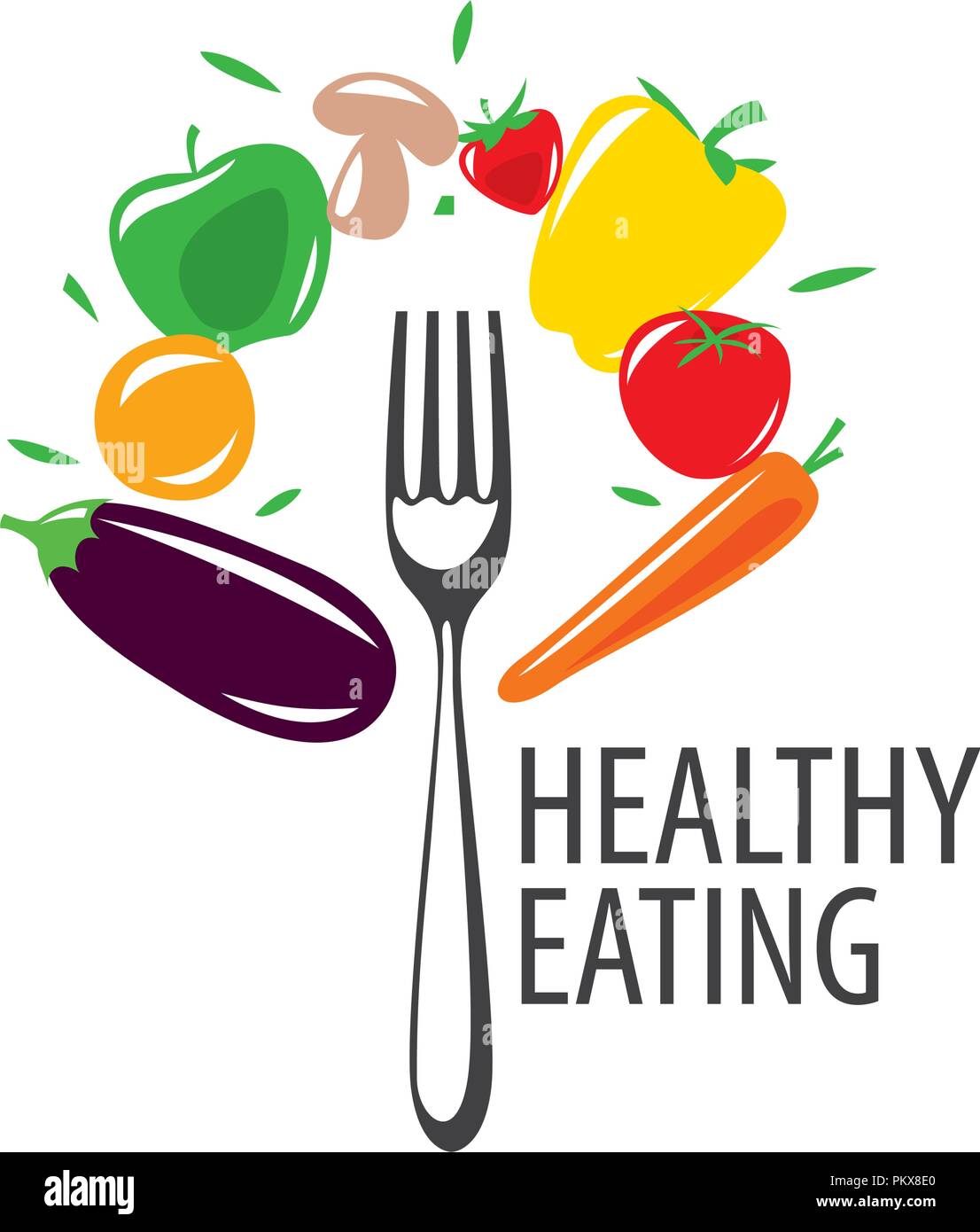 vector logo healthy eating Stock Vector