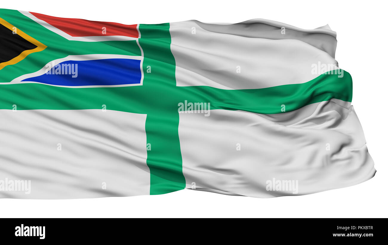 South Africa Naval Ensign Flag, Isolated On White Background, 3D Rendering Stock Photo