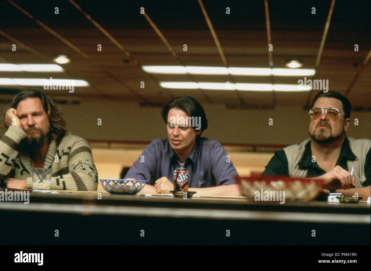 Film Still from 'The Big Lebowski' Jeff Bridges, Steve Buscemi, John Goodman Stock Photo