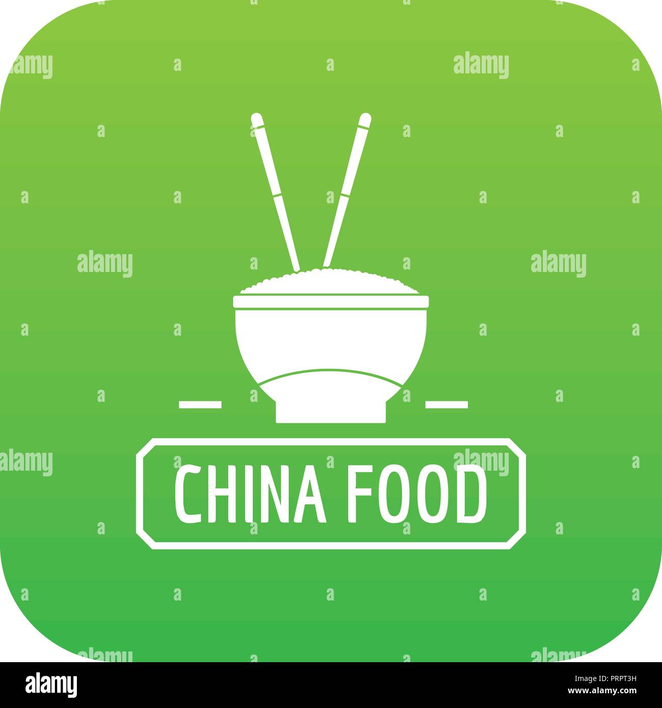 China food icon green vector Stock Vector