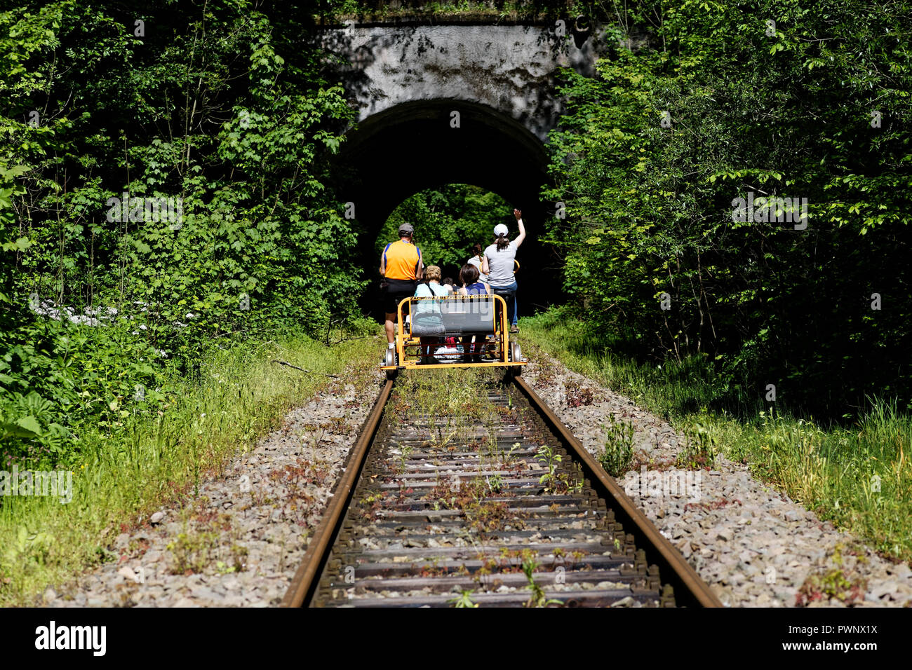 Trolley in Bieszczady Stock Photo