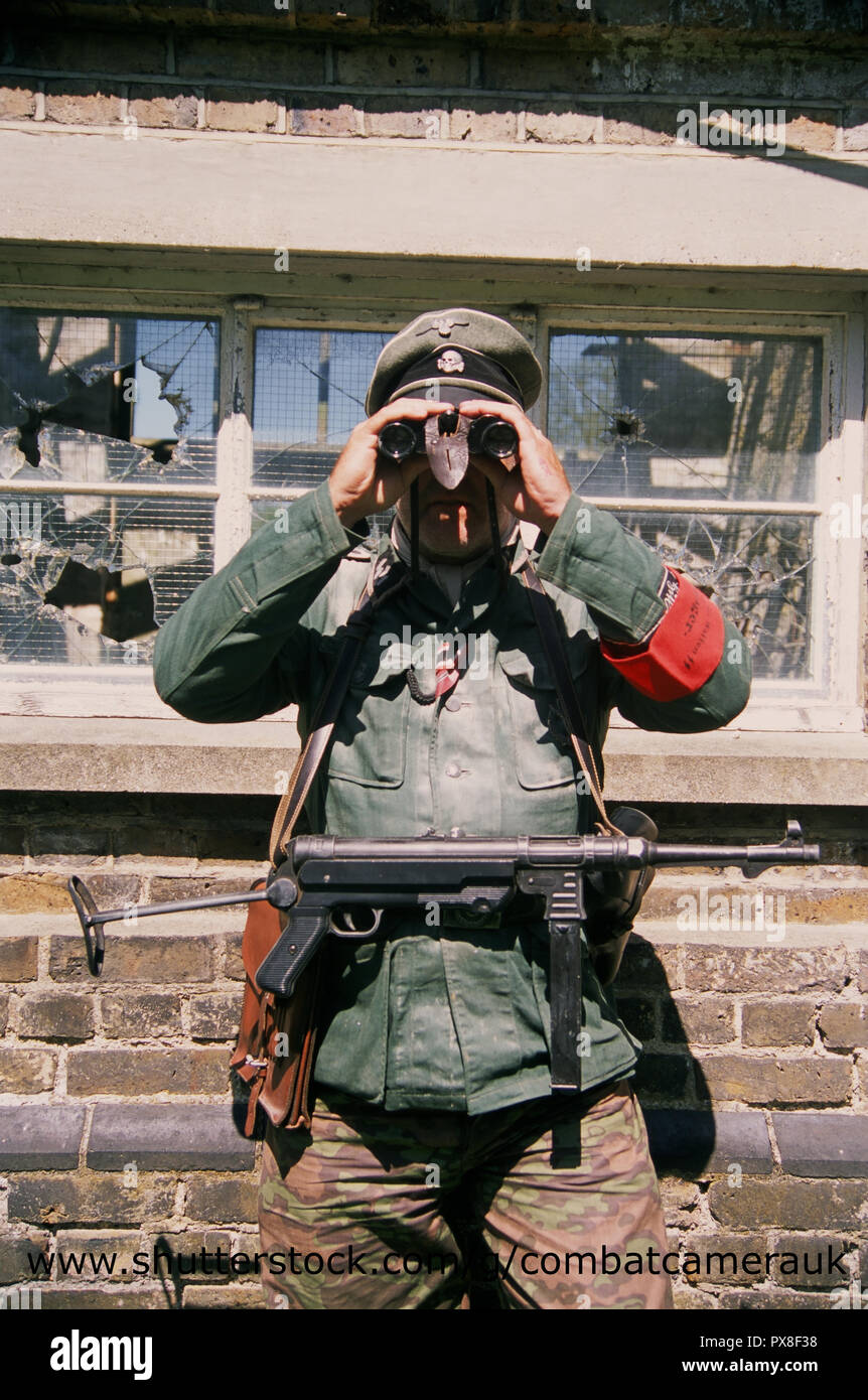 WW2 German Unteroffizer (Reenactor) Stock Photo