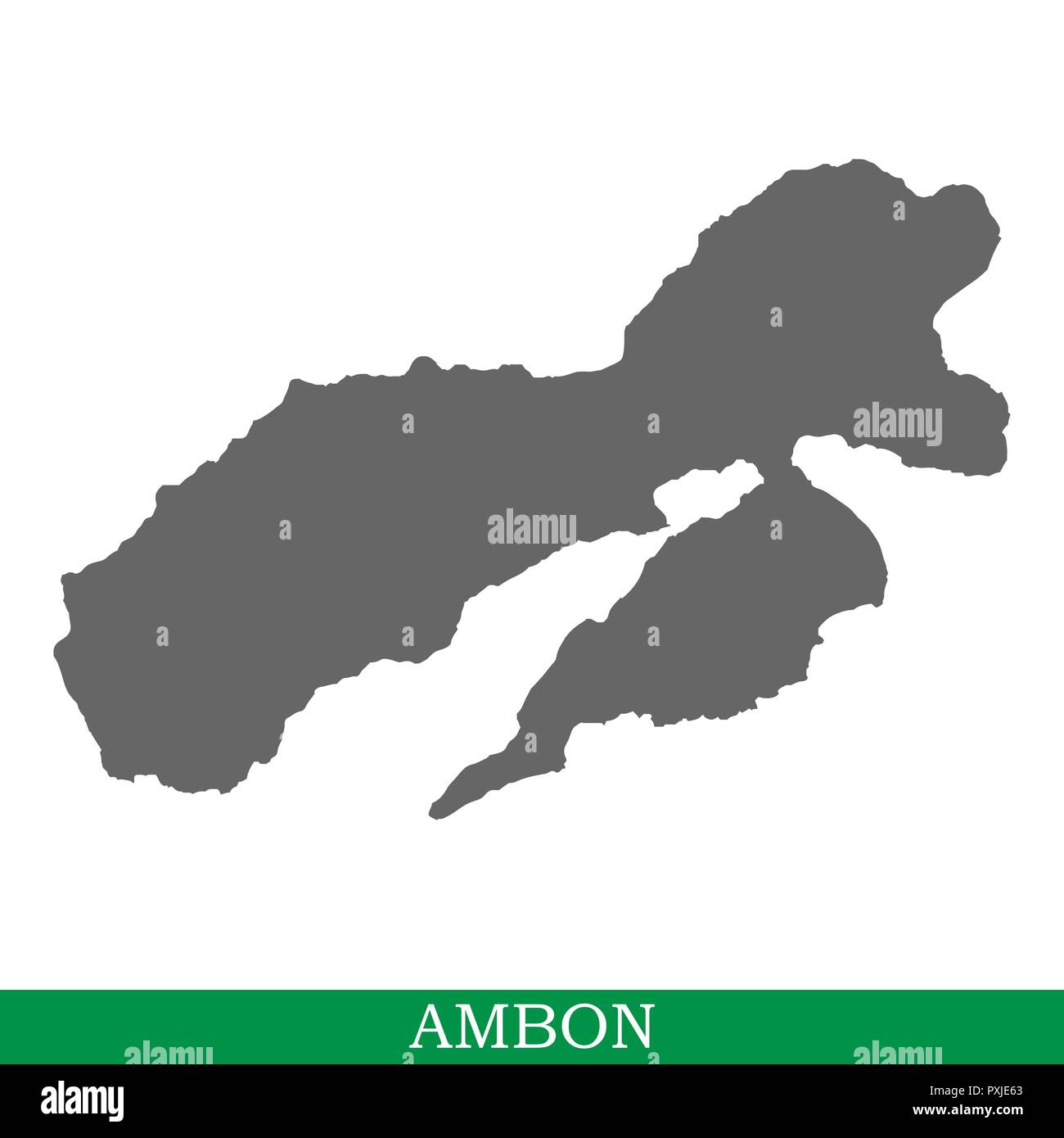 High quality map of Ambon is the island of Indonesia Stock Vector