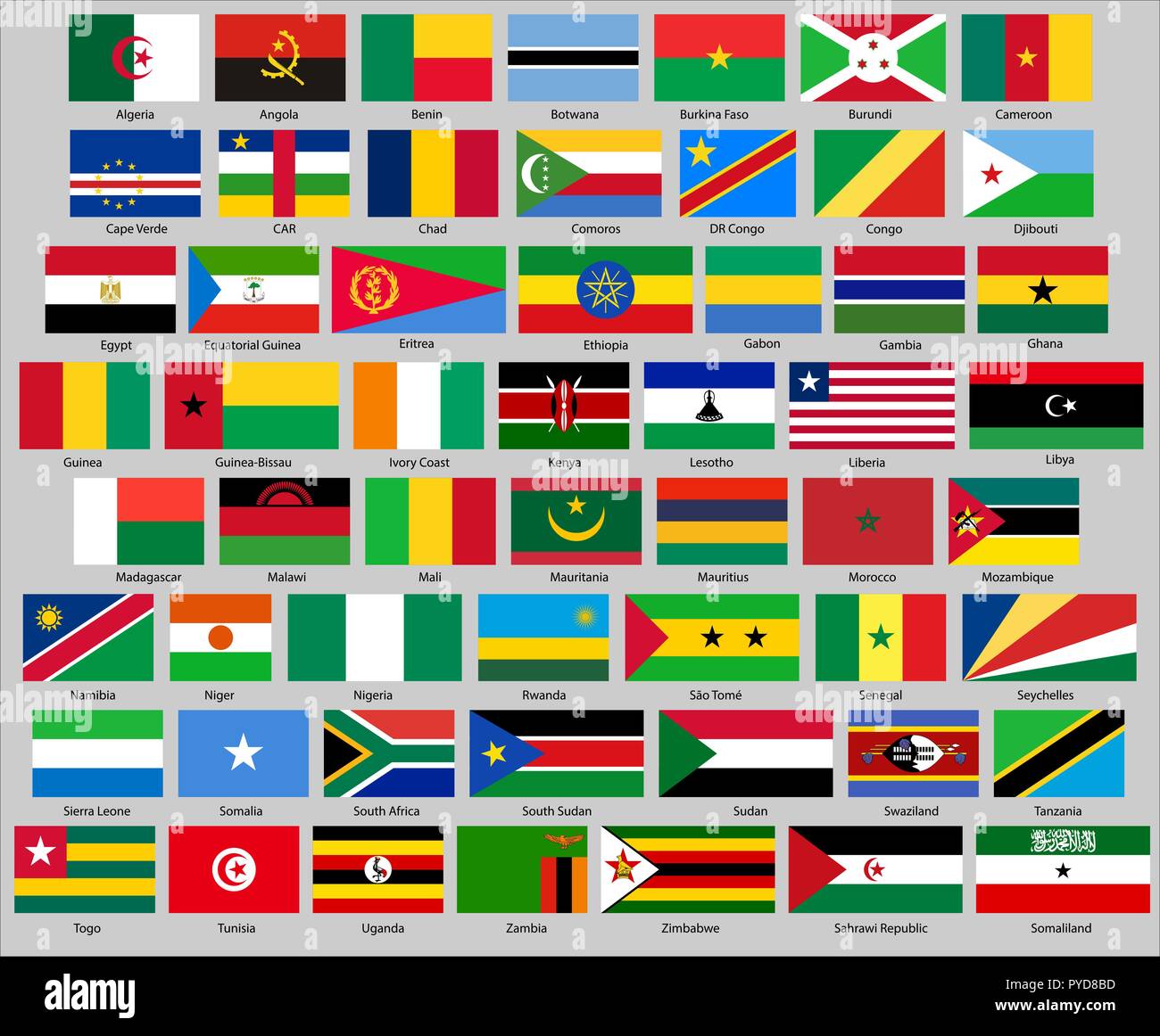 African countries flags Stock Vector Images - Alamy