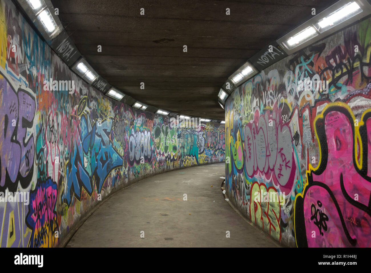 Graffiti in Belfast underpass Stock Photo