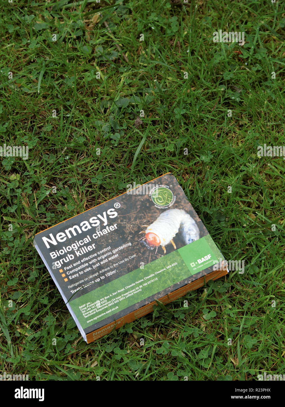 Nemasys Nematode Biological Control of Chafer Grubs in Lawns, UK Stock Photo