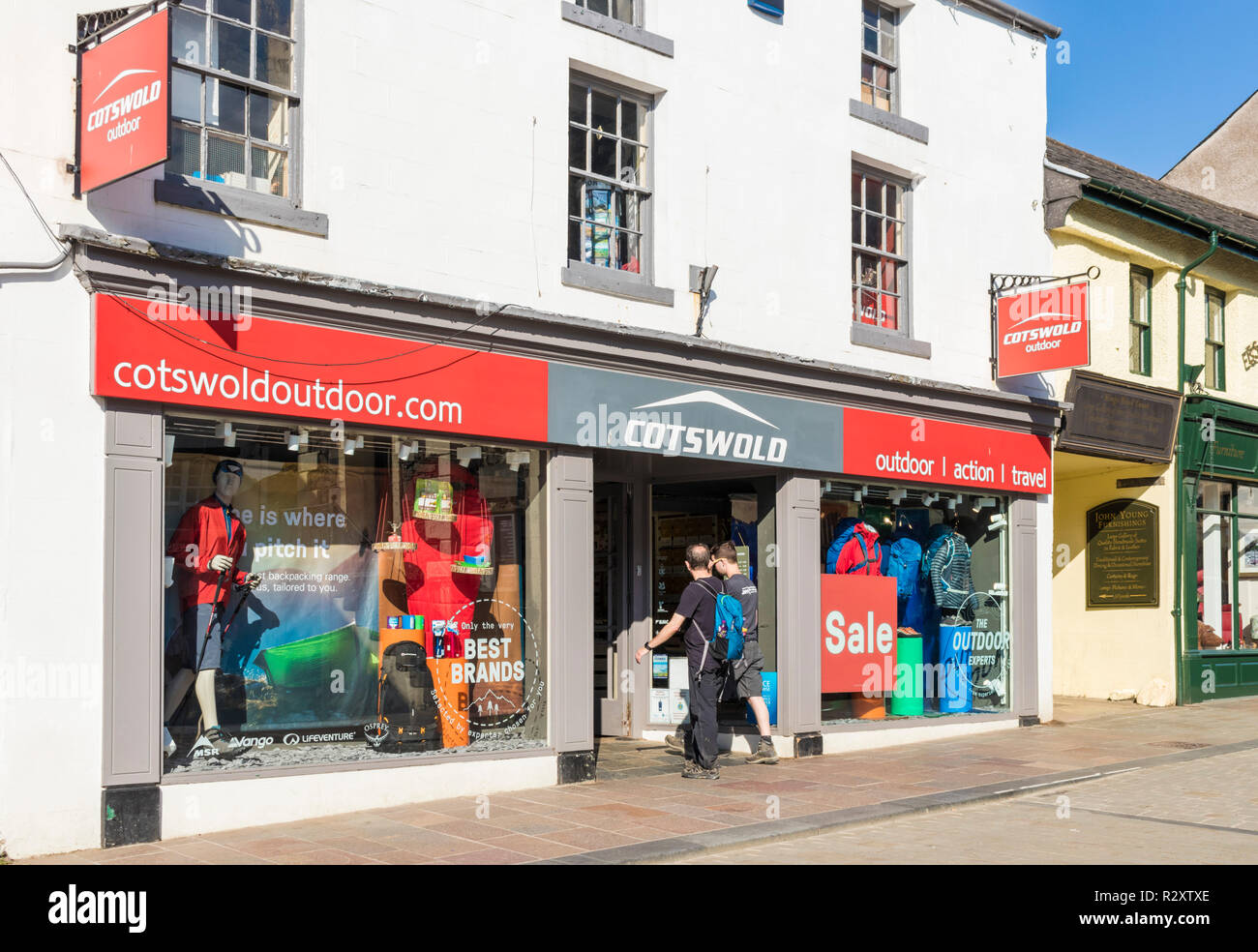 Lake district UK Keswick Lake District Cotswolds Outdoor wear gear clothing equipment shop Main street  Keswick Cumbria England GB UK Europe Stock Photo