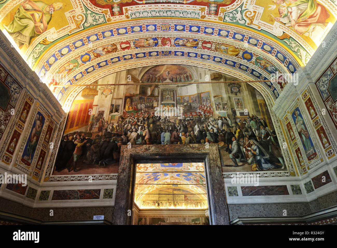 Exquisite Ceiling art in the Vatican museum. Stock Photo