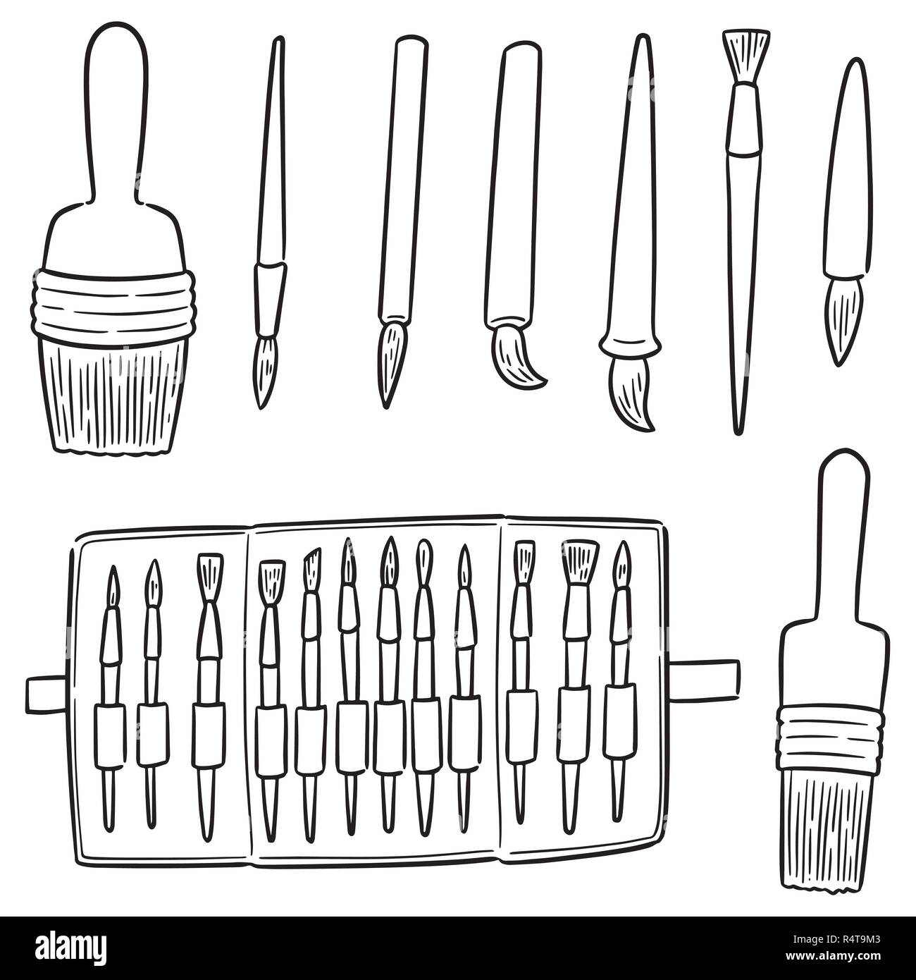 vector set of brush Stock Vector Image & Art - Alamy