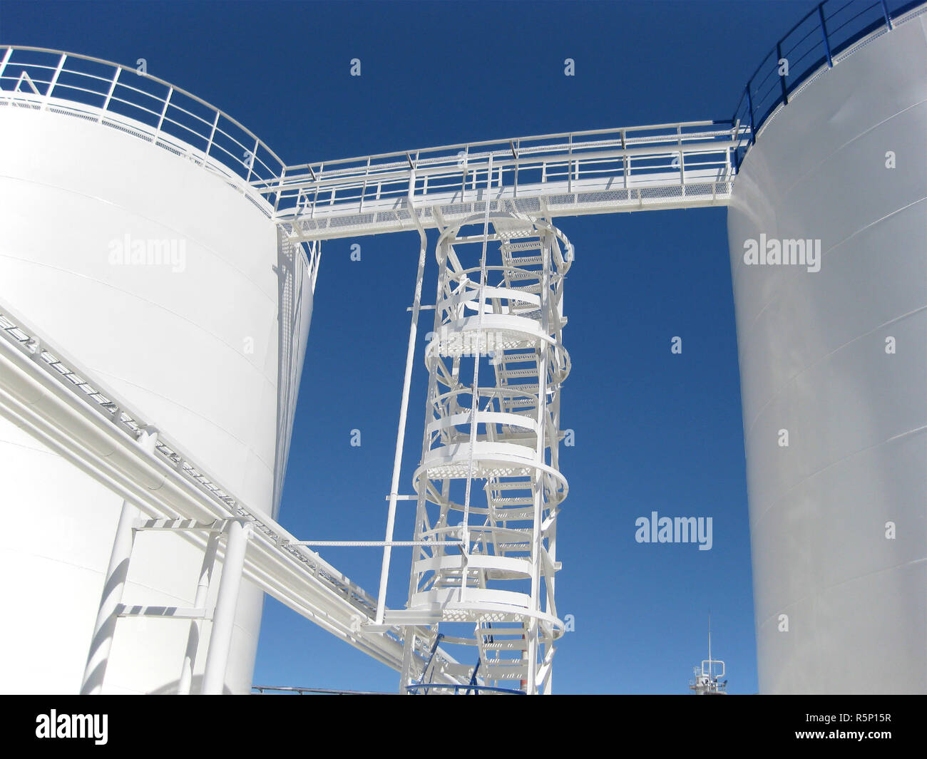 The tank with water and a ladder. Stock Photo