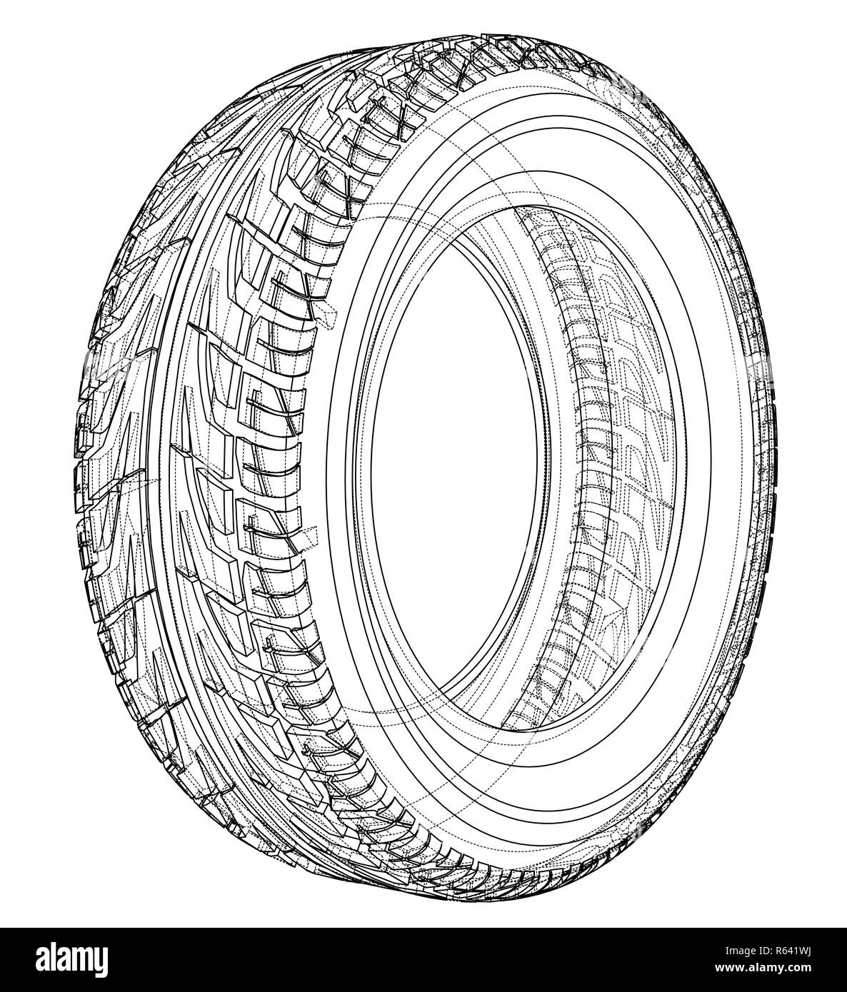 Car tire concept. 3d illustration Stock Photo - Alamy