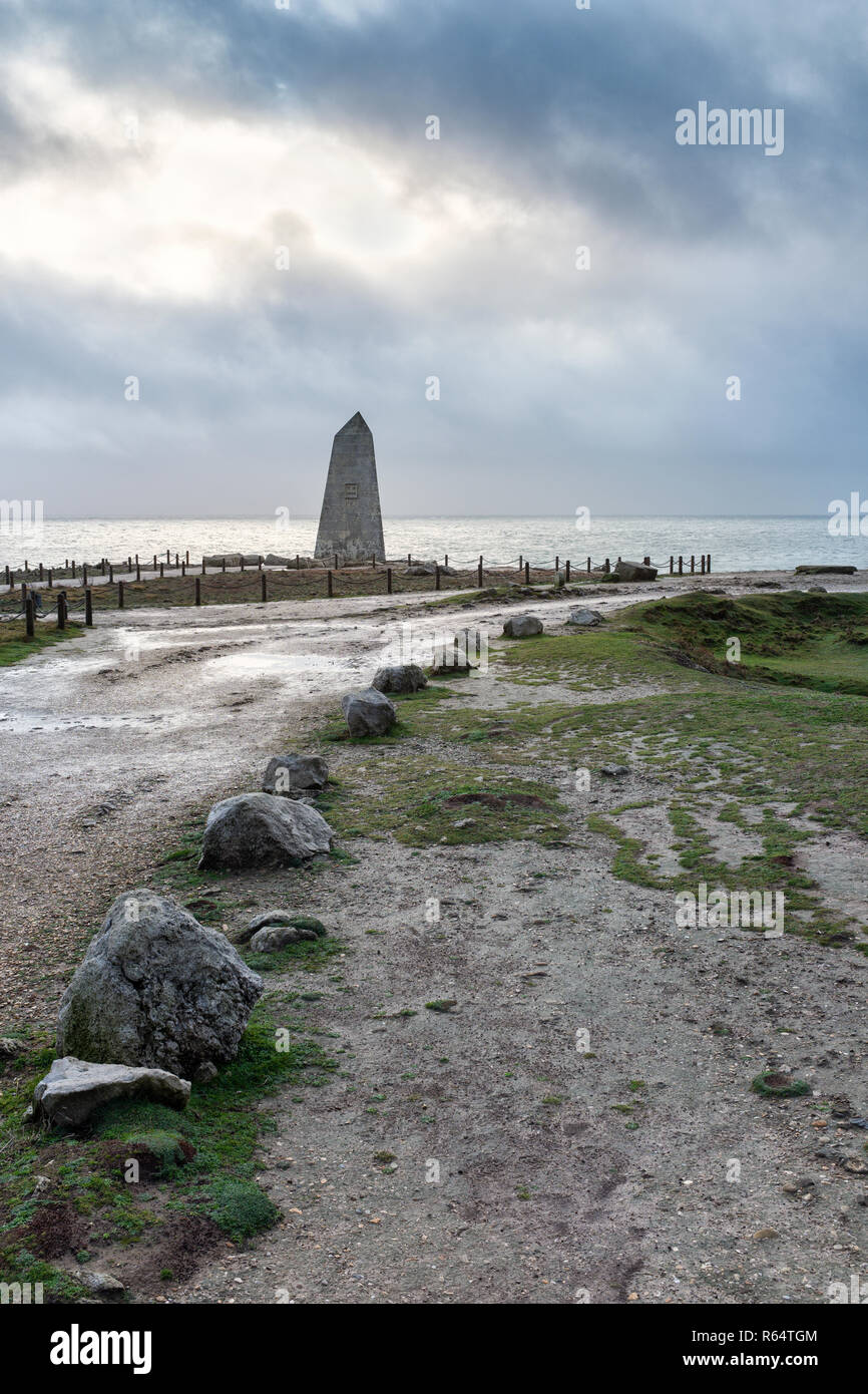 Trinity House Obelisk, Portland Bill, Dorset, England. Stock Photo