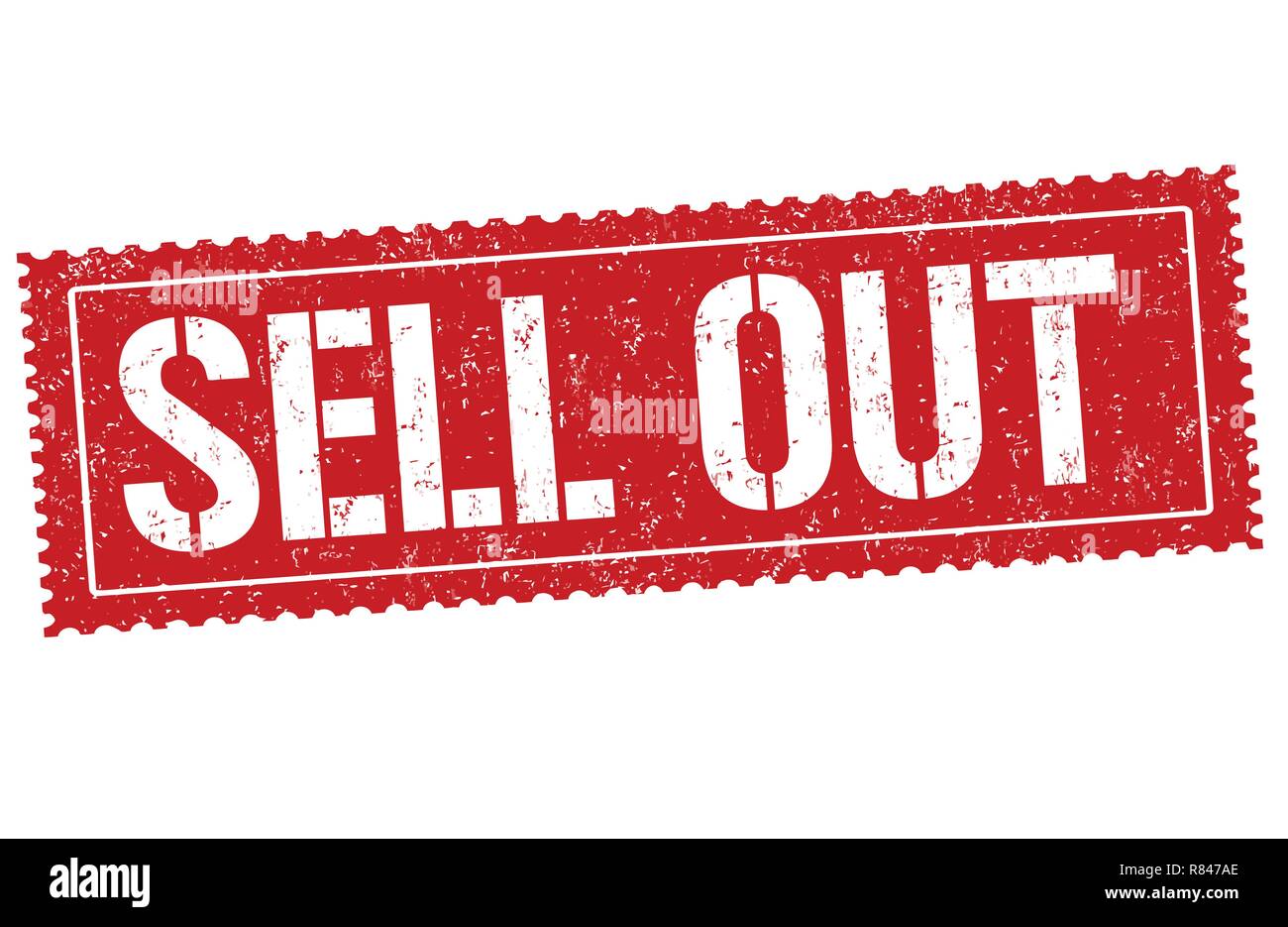 Sell out sign or stamp on white background, vector illustration Stock Vector