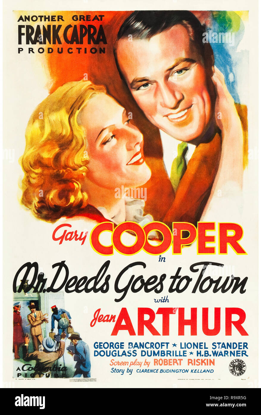 Mr. Deeds Goes to Town (Columbia, 1936) Poster  Gary Cooper, Jean Arthur  File Reference # 33635 954THA Stock Photo