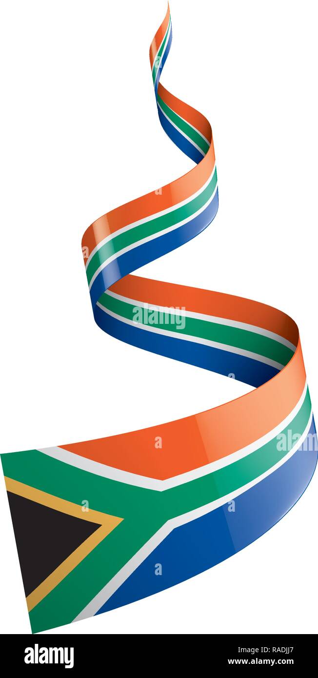 south africa flag, vector illustration on a white background Stock Vector