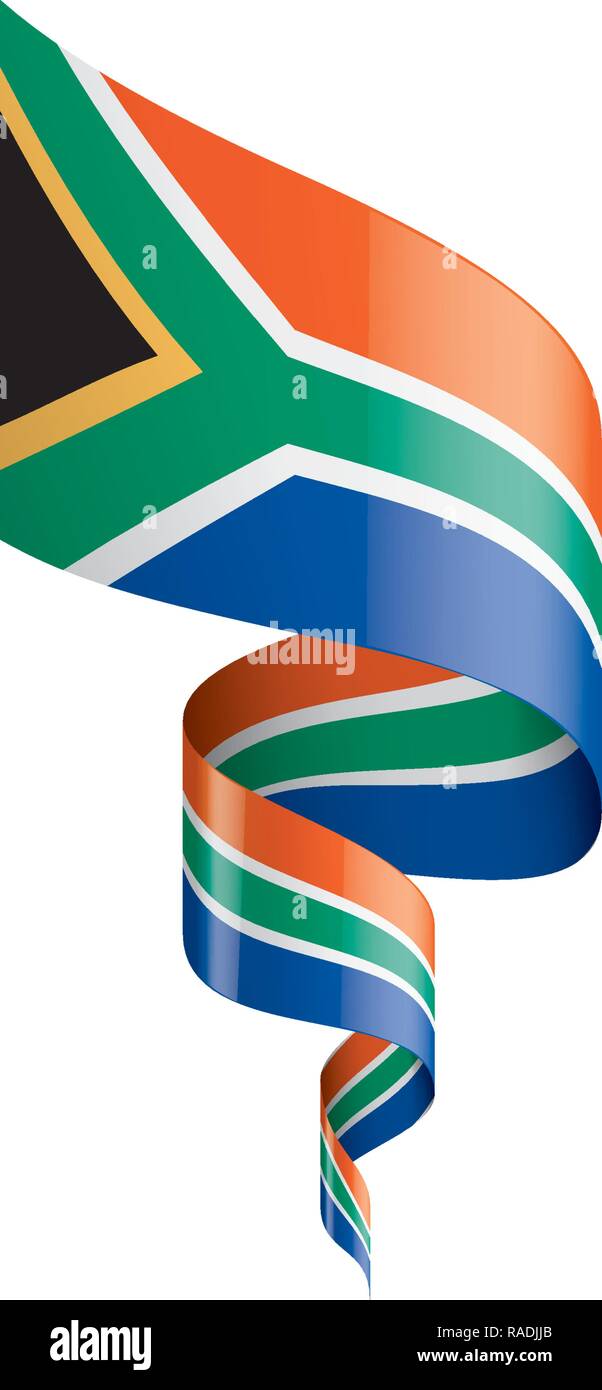 south africa flag, vector illustration on a white background Stock Vector