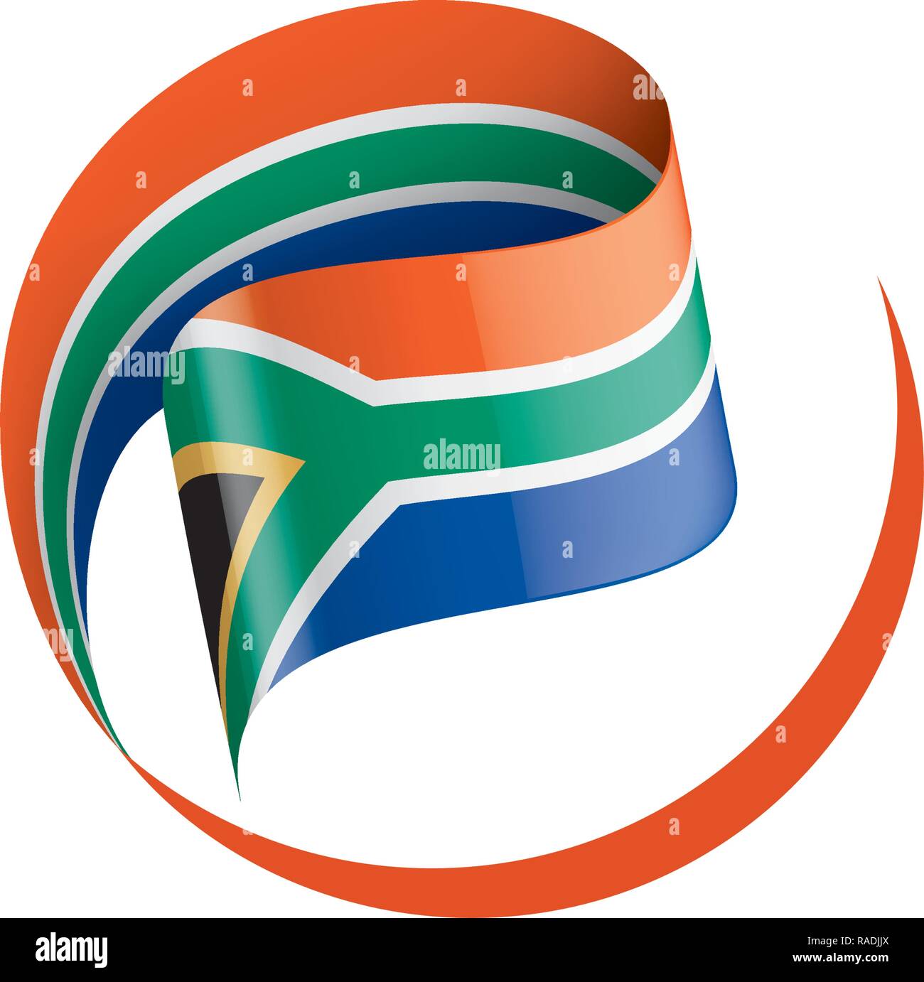 south africa flag, vector illustration on a white background Stock Vector