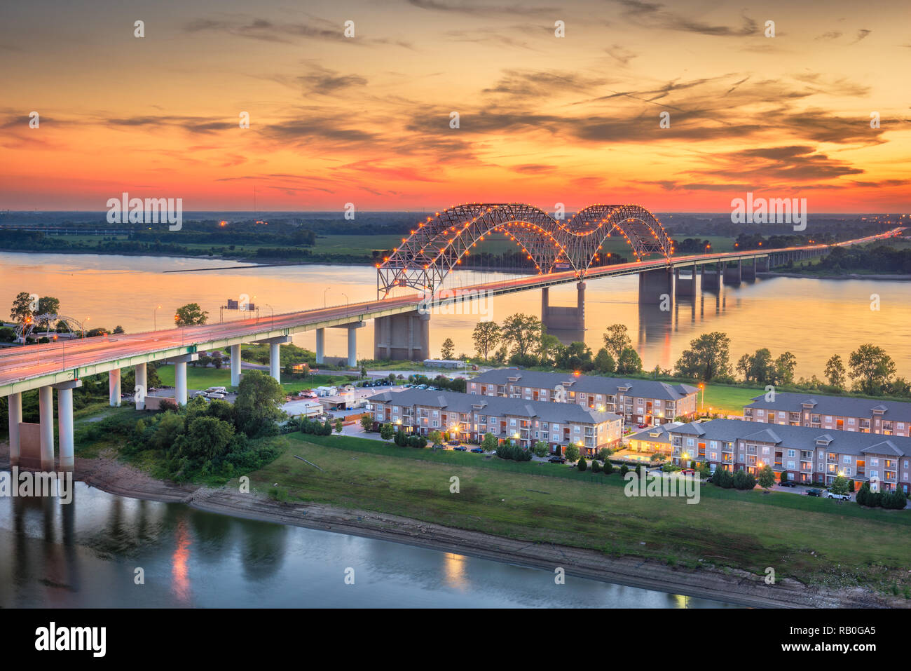 Memphis, Tennessee, USA at Hernando de Soto Bridge. Stock Photo