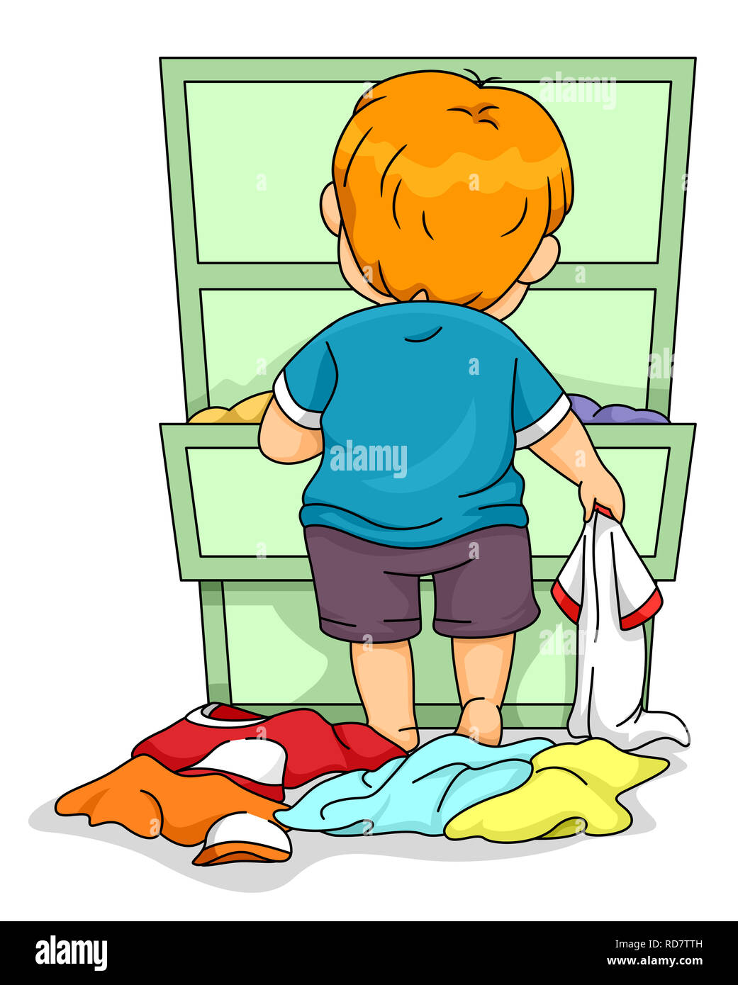 Putting Clothes On Clipart