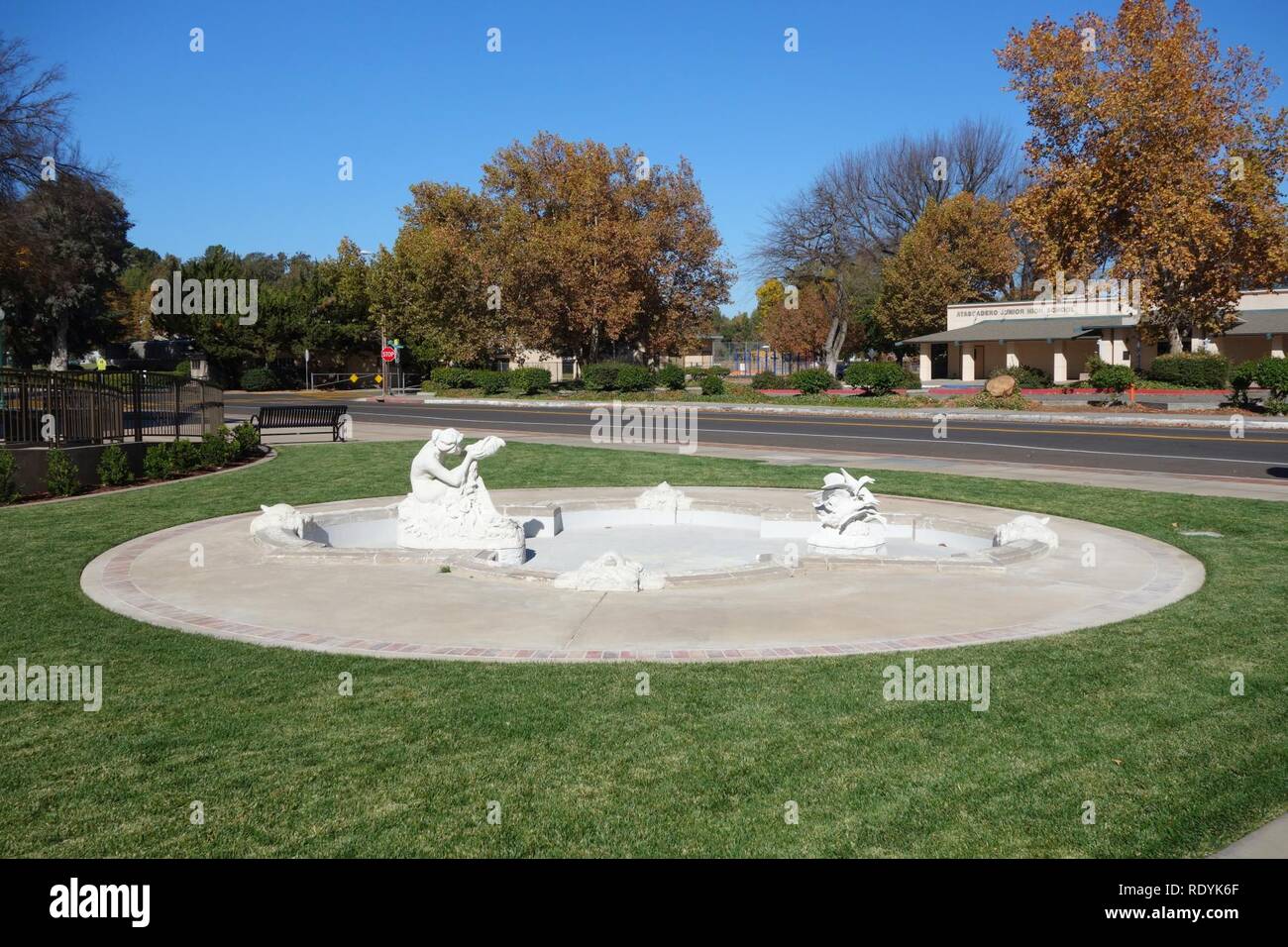 Atascadero City Hall Fountains - Atascadero, CA - Stock Photo