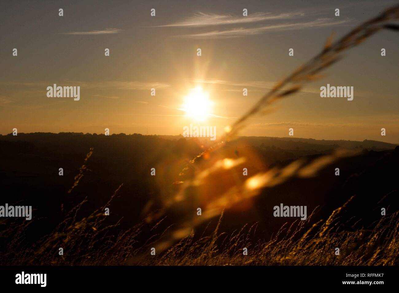 Sunset in Dorset Stock Photo