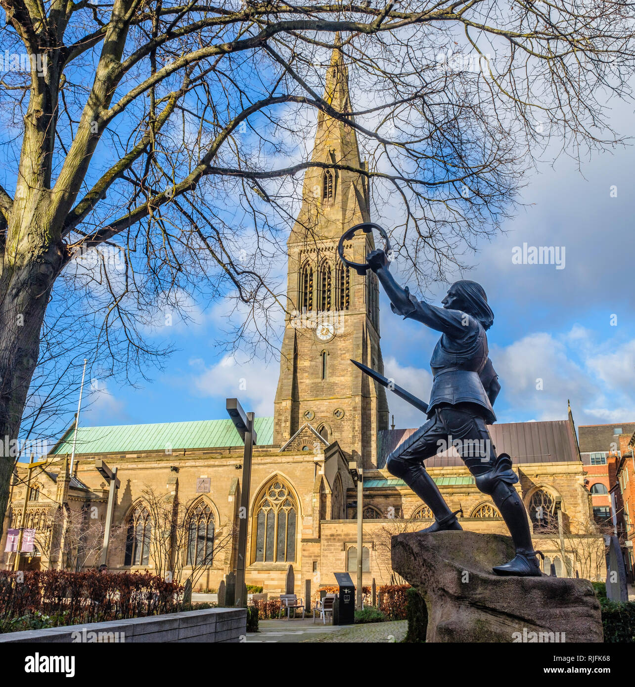 Statue of King Richard lll outside Leicester Cathedral. Stock Photo