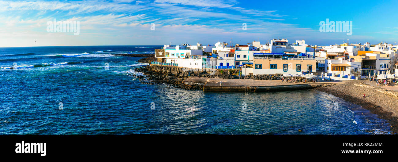 Traditional El Cotillo fishing village,Fuerteventura,Spain. Stock Photo