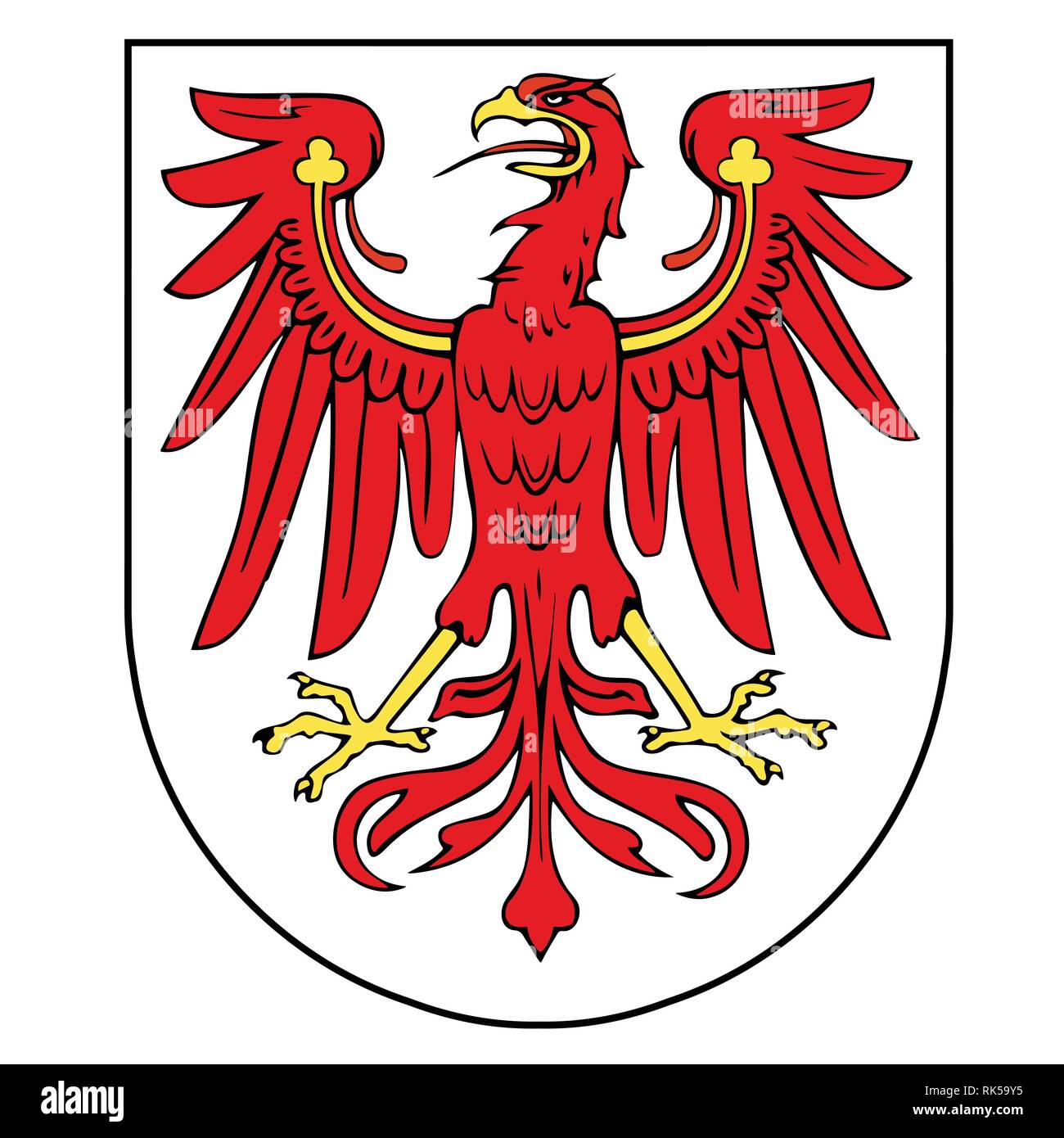 German federal state Brandenburg coat of arms. Stock Vector