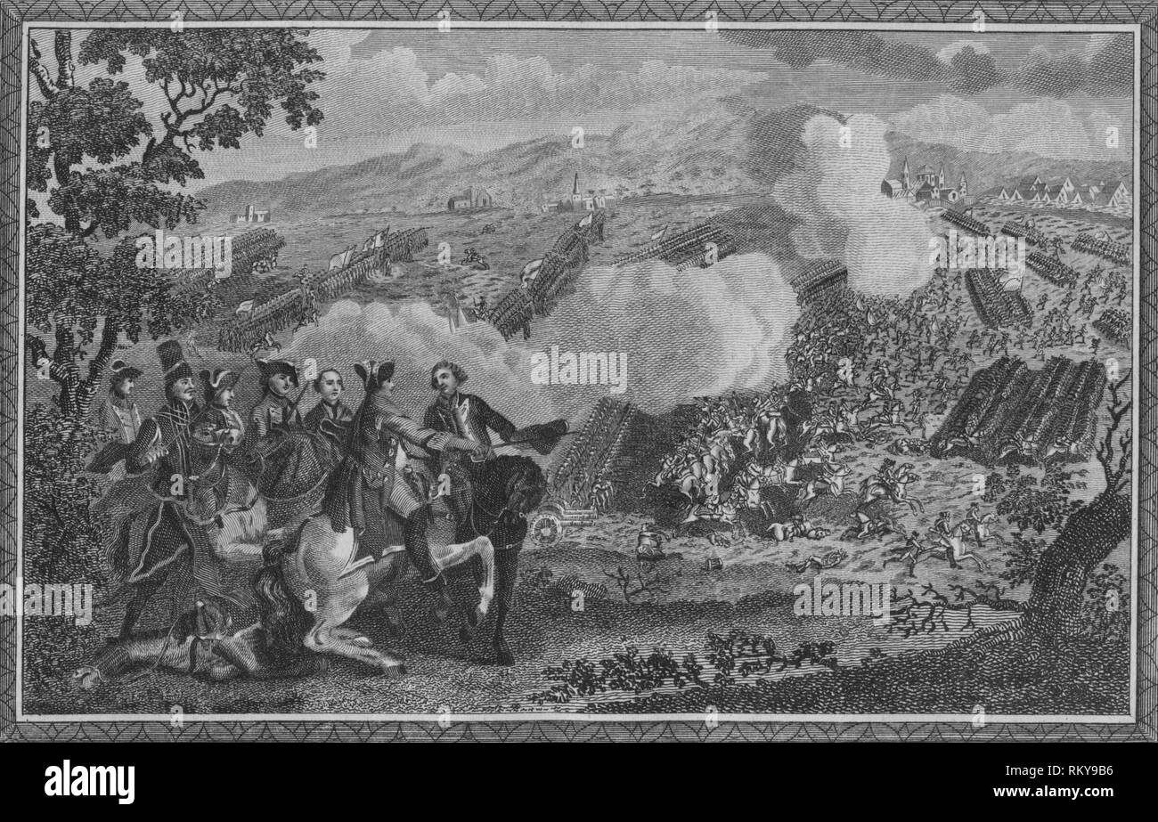 'The Battle of Minden, or Thornhausen, in Westphalia...1759', (1785).  Creator: John Goldar. Stock Photo