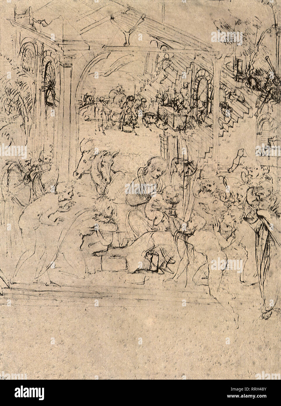 Study for the Adoration of the Magi. Stock Photo