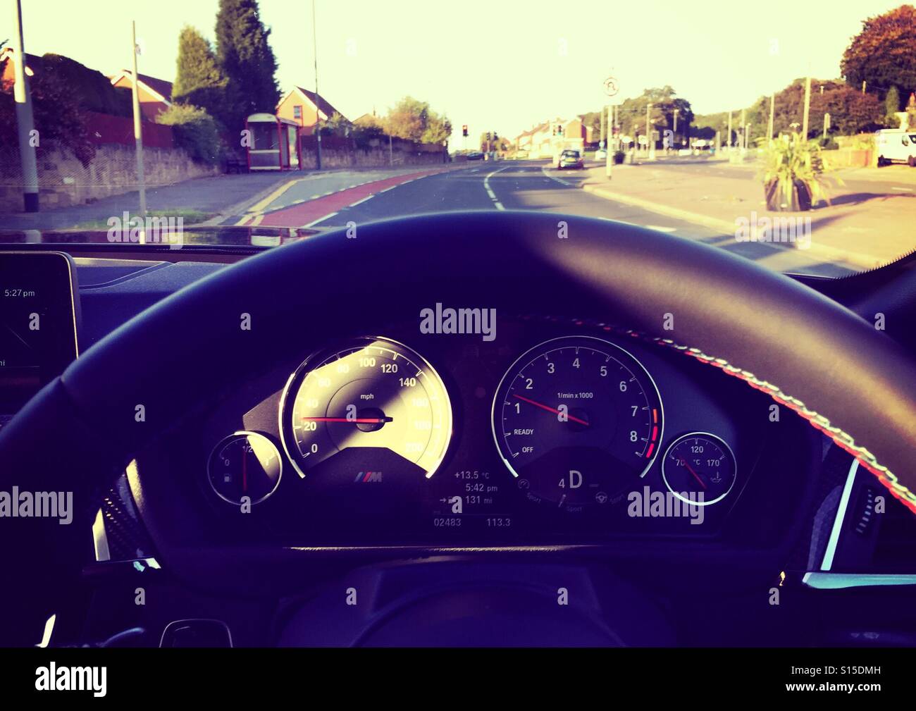 BMW M4 dashboard and dials Stock Photo