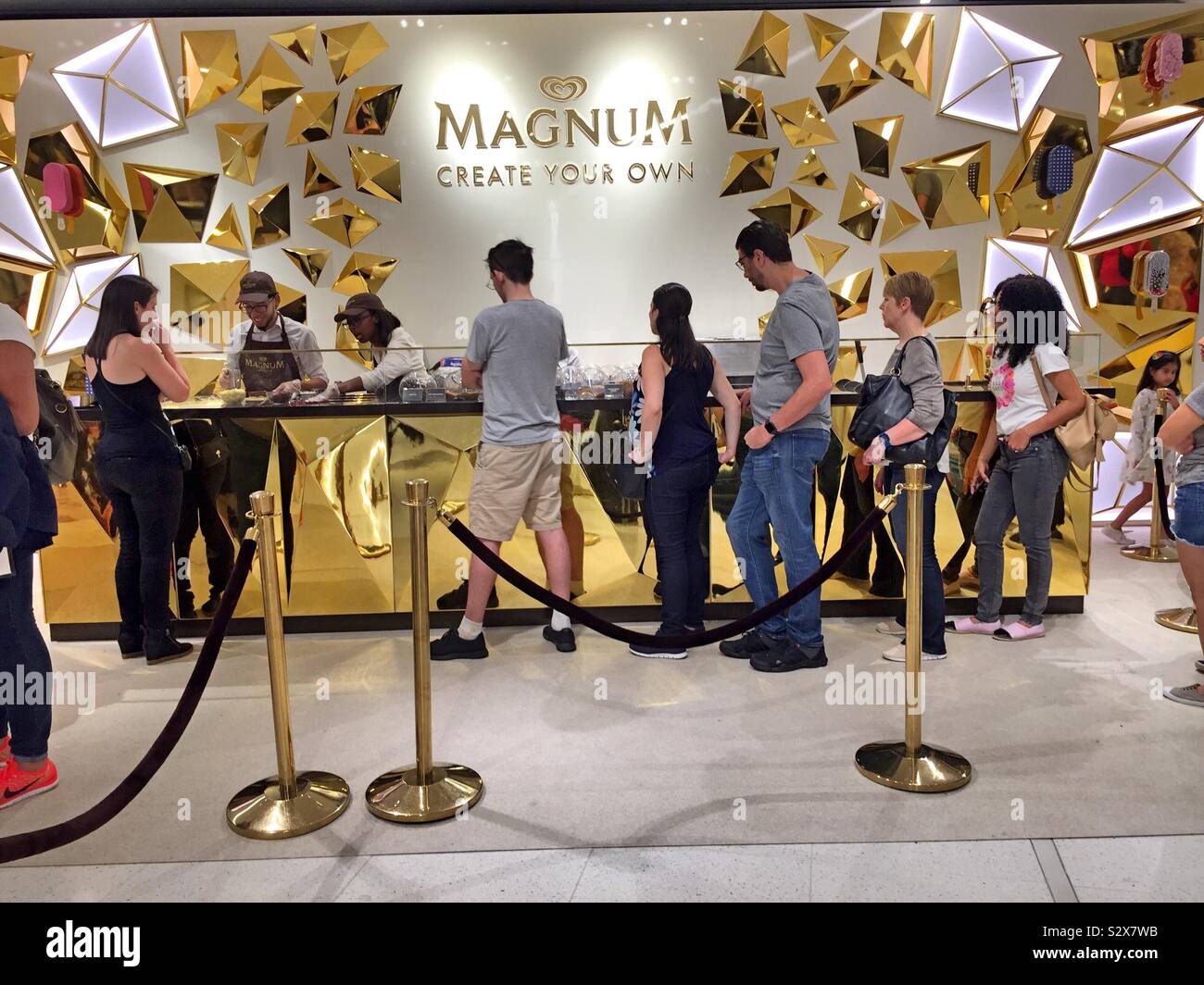 Magnum ice cream bar pop up salon in Saks fifth Avenue, NYC, USA Stock Photo