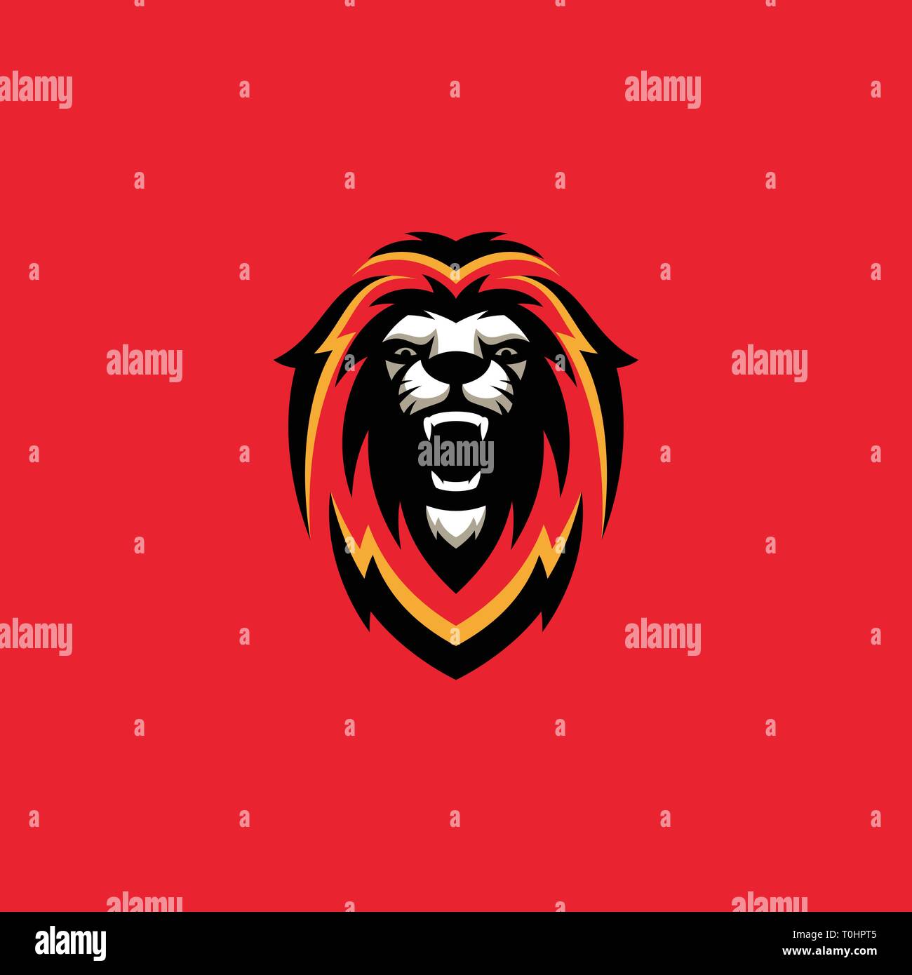 Abstract Lion Head Concept illustration vector Design template. Suitable for Creative Industry, Multimedia, entertainment, Educations, Shop, and any r Stock Vector