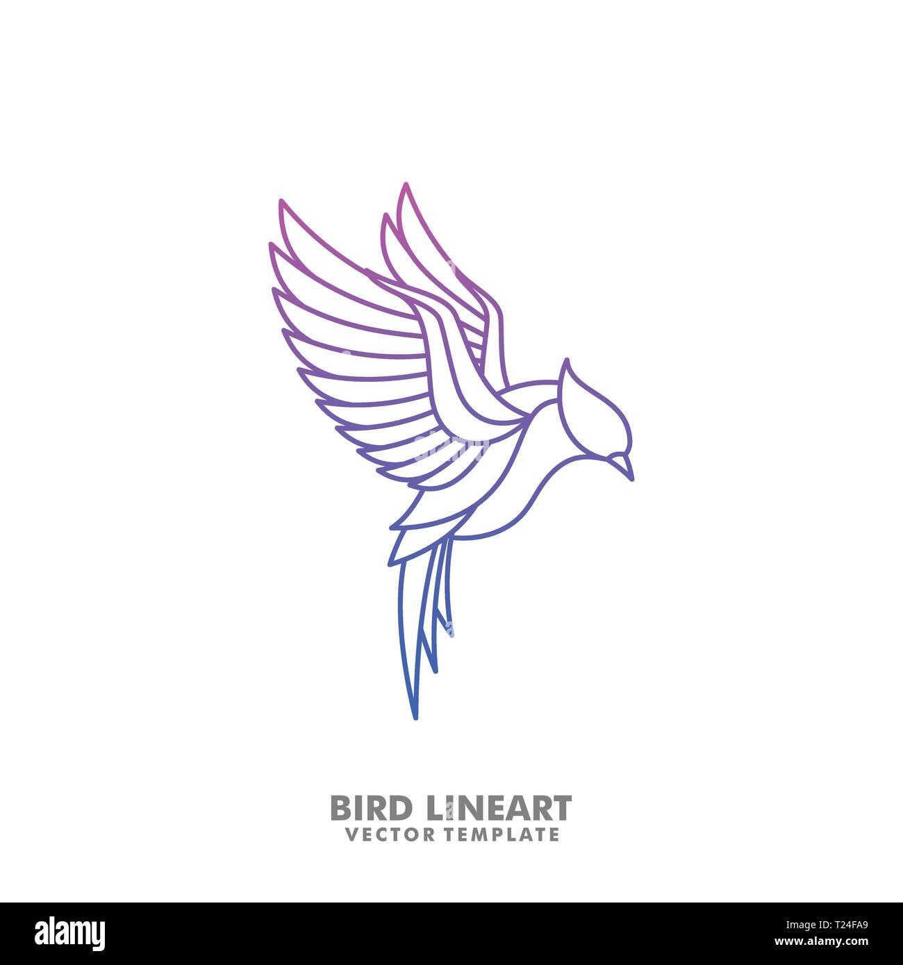 Bird Line art Mono illustration vector Design template. Suitable for Creative Industry, Multimedia, entertainment, Educations, Shop, and any related b Stock Vector