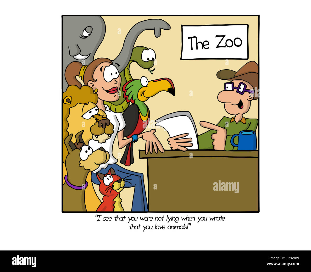 Job interview at the zoo Stock Photo