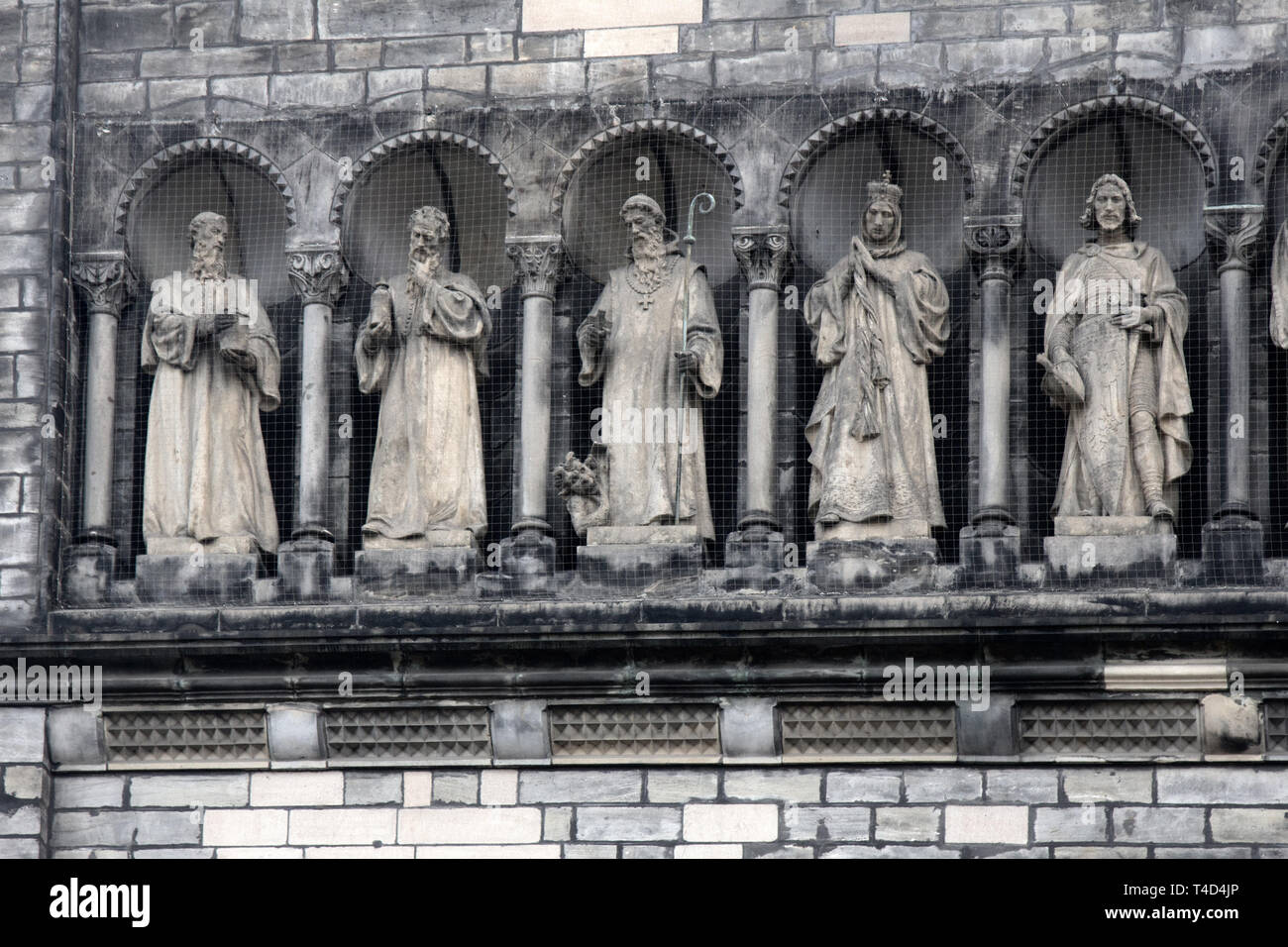 Gallery of saints (sainthood, cloud of saints) with attributes of divine revelation. Prague Stock Photo