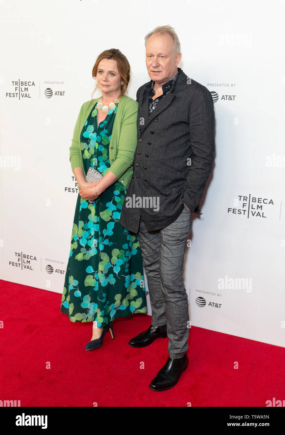 New York, NY - April 26, 2019: Emily Watson and Stellan Skarsgard attend Tribeca TV: Chernobyl at Tribeca Film Festival at Spring Studio Stock Photo