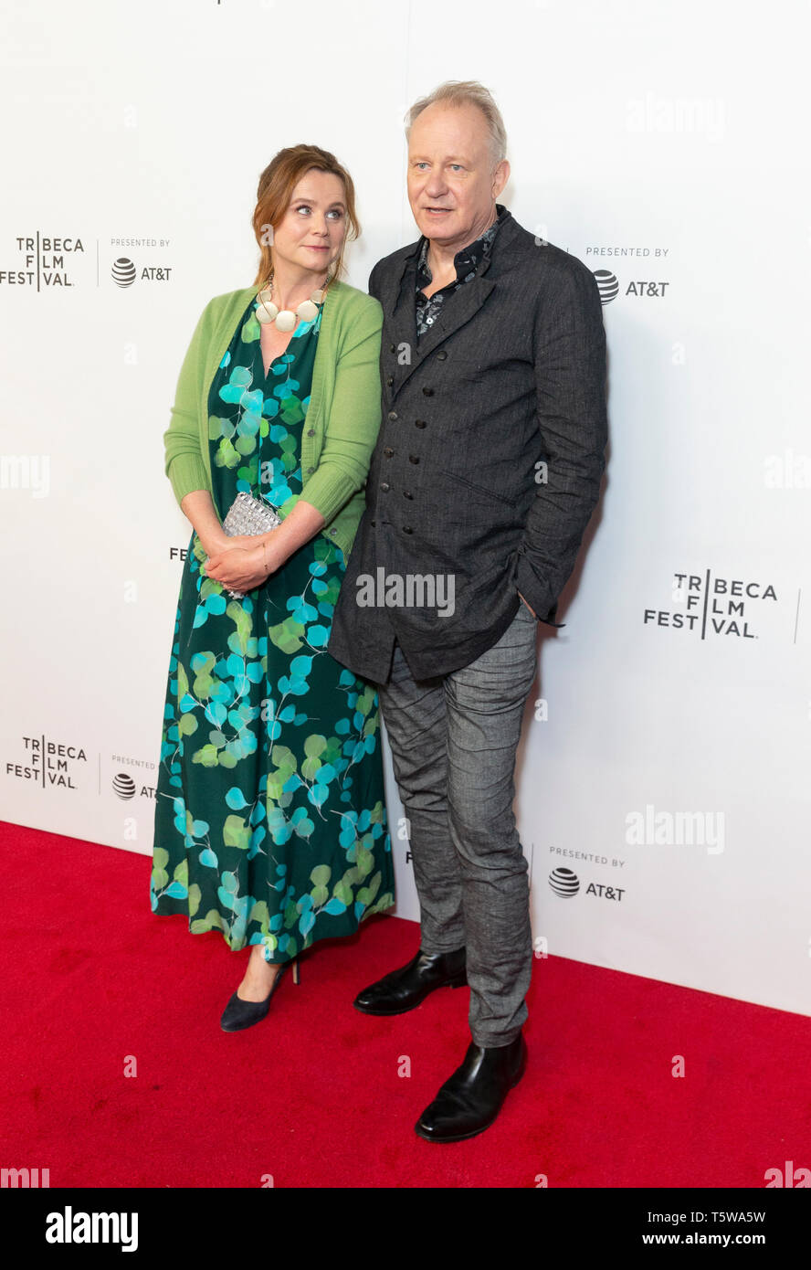 New York, NY - April 26, 2019: Emily Watson and Stellan Skarsgard attend Tribeca TV: Chernobyl at Tribeca Film Festival at Spring Studio Stock Photo