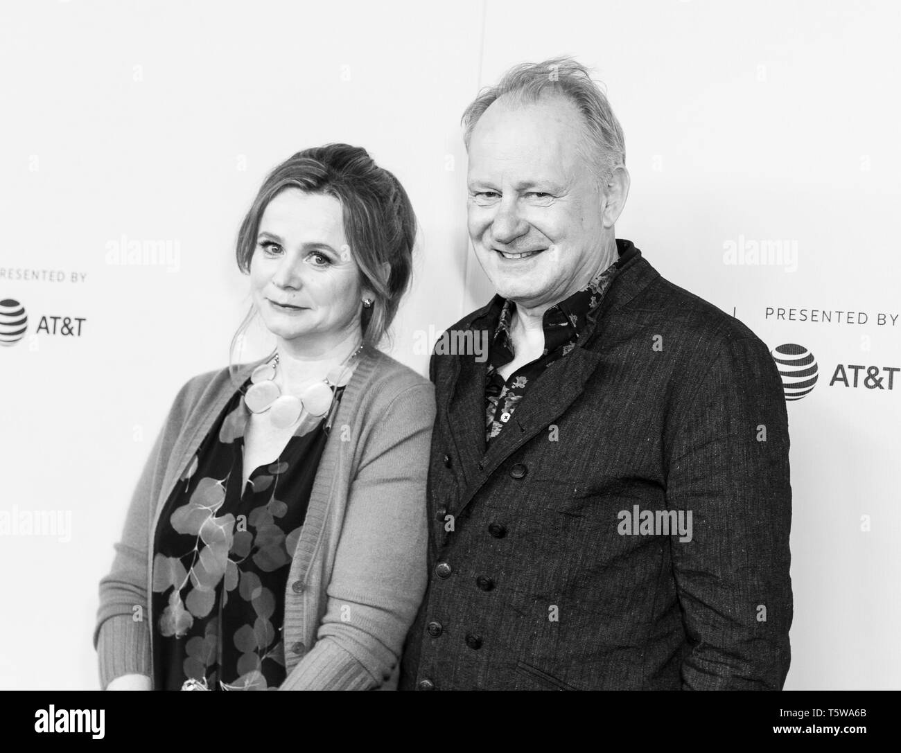 New York, NY - April 26, 2019: Emily Watson and Stellan Skarsgard attend Tribeca TV: Chernobyl at Tribeca Film Festival at Spring Studio Stock Photo