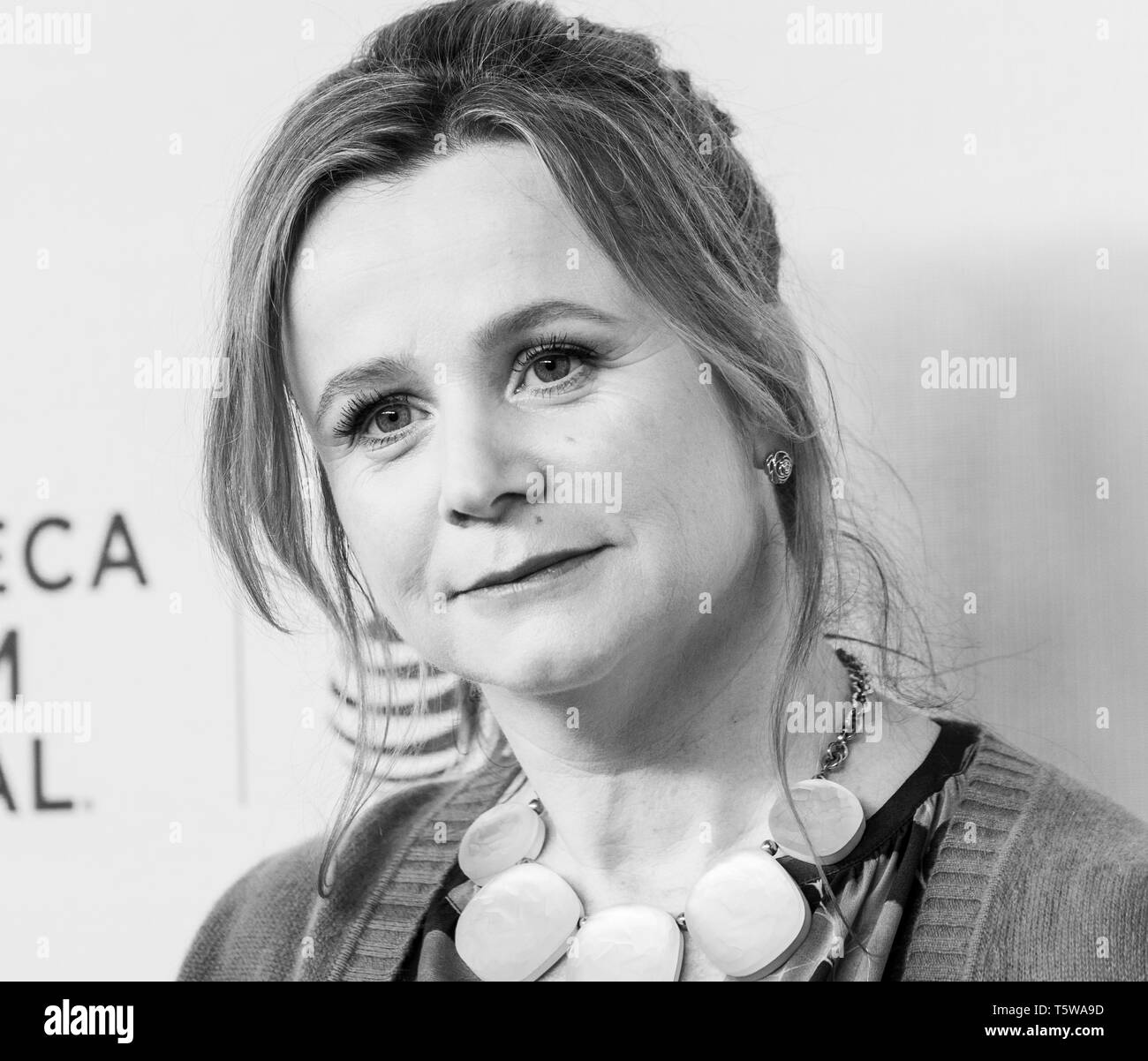 New York, NY - April 26, 2019: Emily Watson attends Tribeca TV: Chernobyl at Tribeca Film Festival at Spring Studio Stock Photo