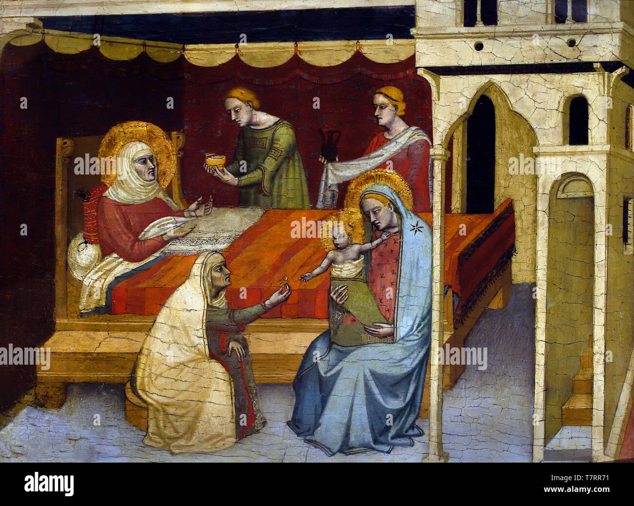 The Birth of the Saint John the Baptist 1340  by  Andrea di Nerio, Italian, Italy, Stock Photo