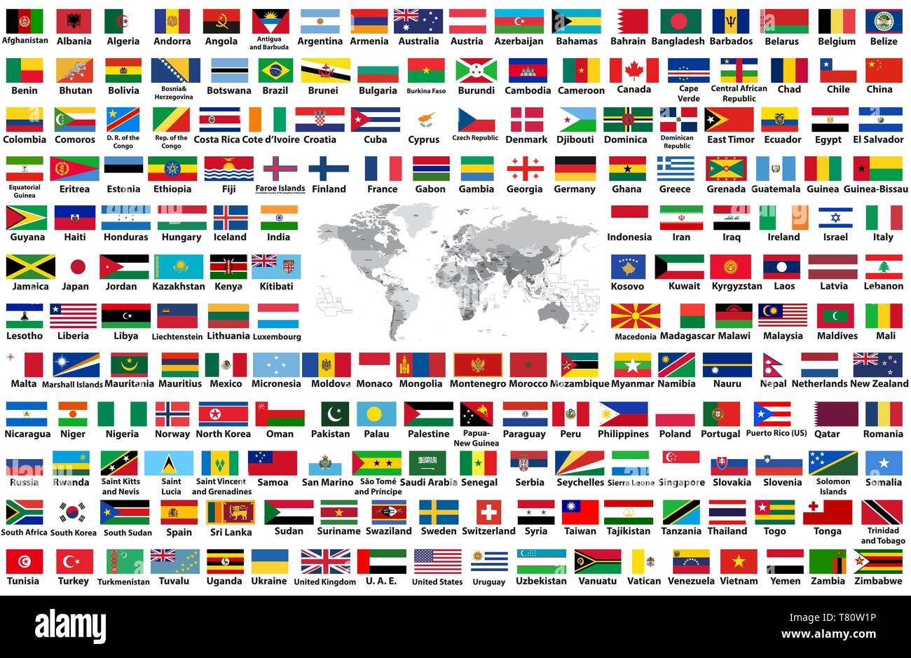 World Flags With Names In Alphabetical Order