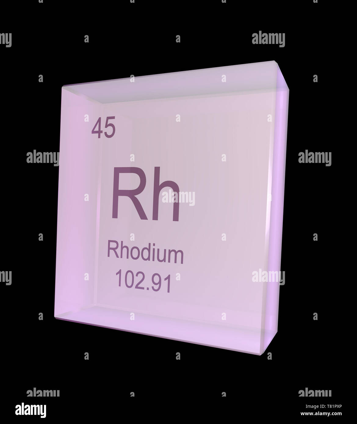 Rhodium, Chemical Element Symbol, Illustration Stock Photo