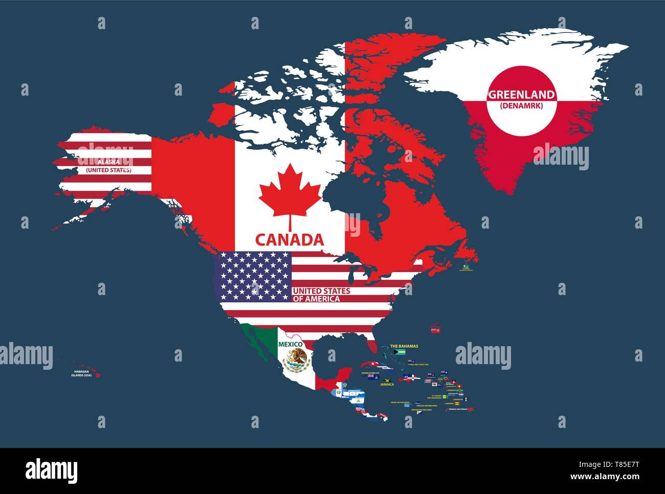 Vector Illustration Of North America Map With Country - vrogue.co