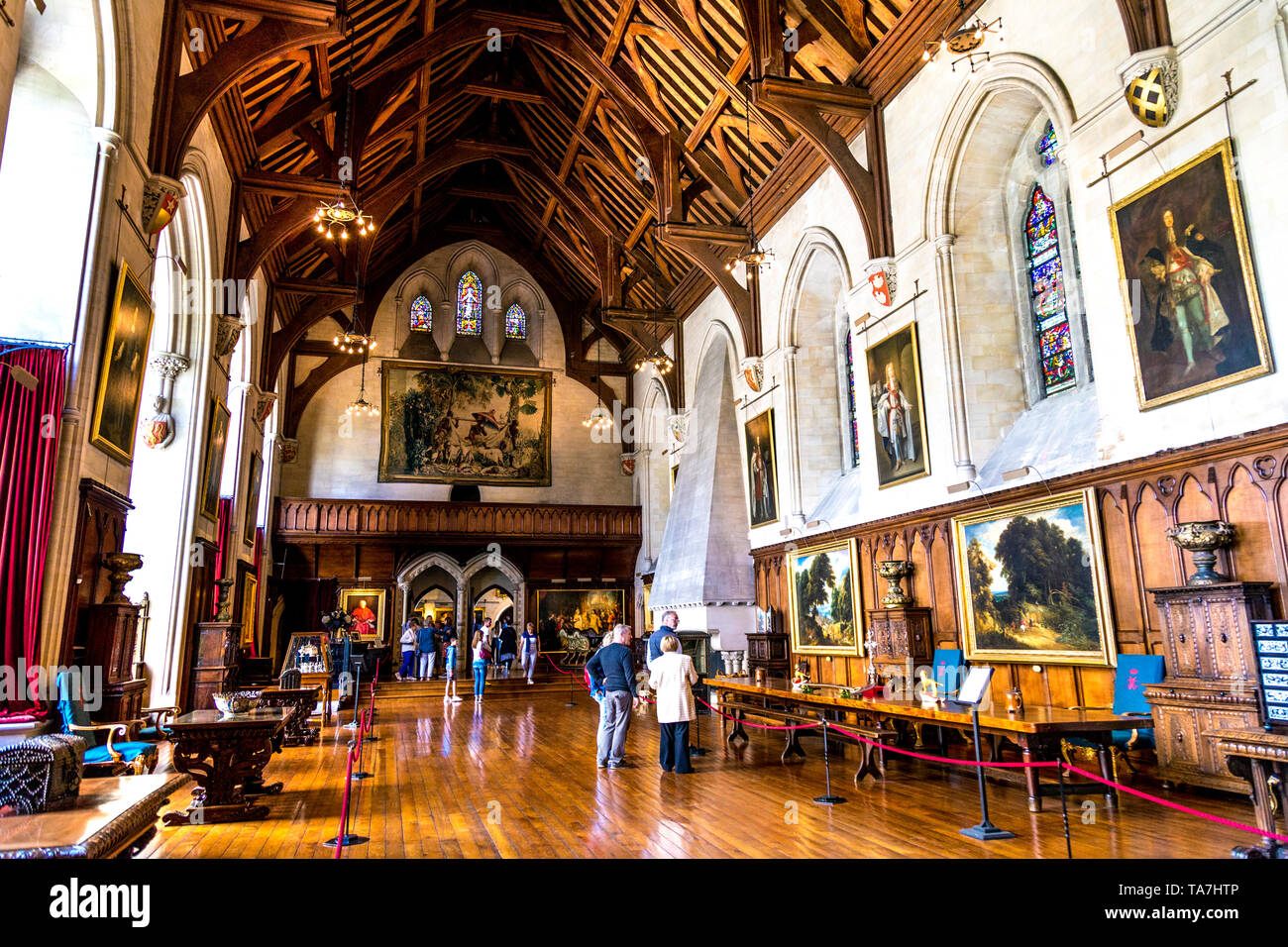 Interior of Arundel Castle, The The Barons' Hall, West Sussex, UK Stock Photo