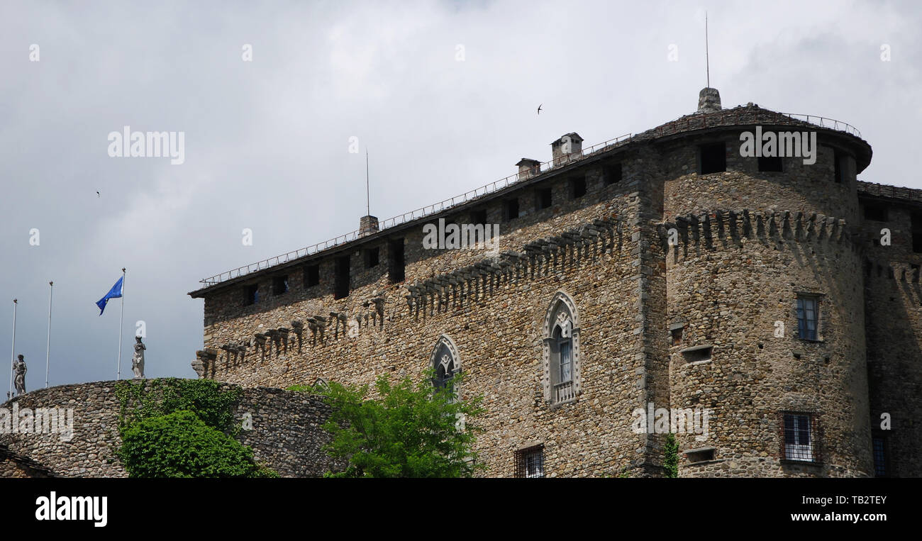 The old castle of Compiano at Compiano, Parma, Emilia Romagna, Italy. Stock Photo