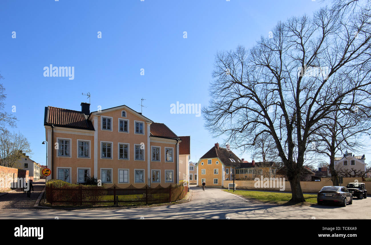 Torggatan in Vadstena, Sweden Stock Photo